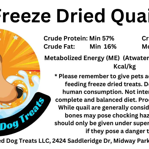 Freeze Dried Quail - Small Single Dog
