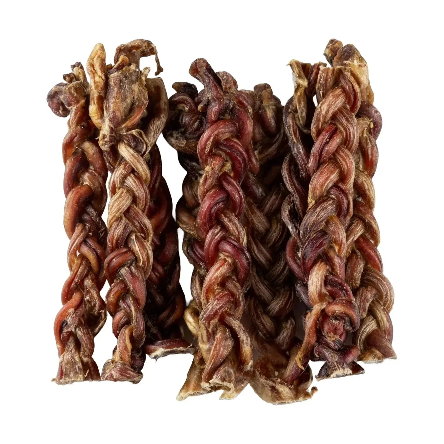 All-natural premium braided lamb pizzle dog treat, twisted dried hide