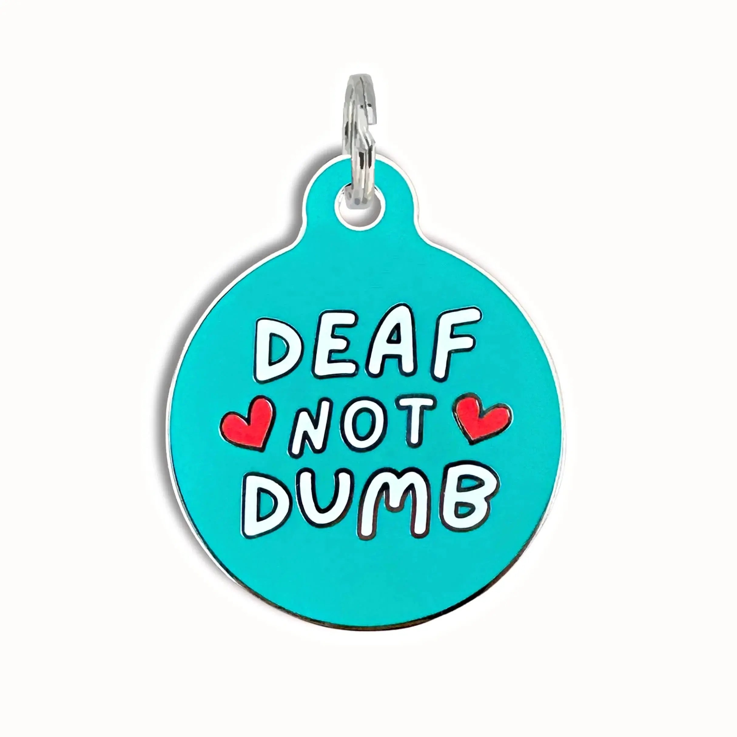 Dog ID Tag with Personalized QR Code - Deaf not Dumb