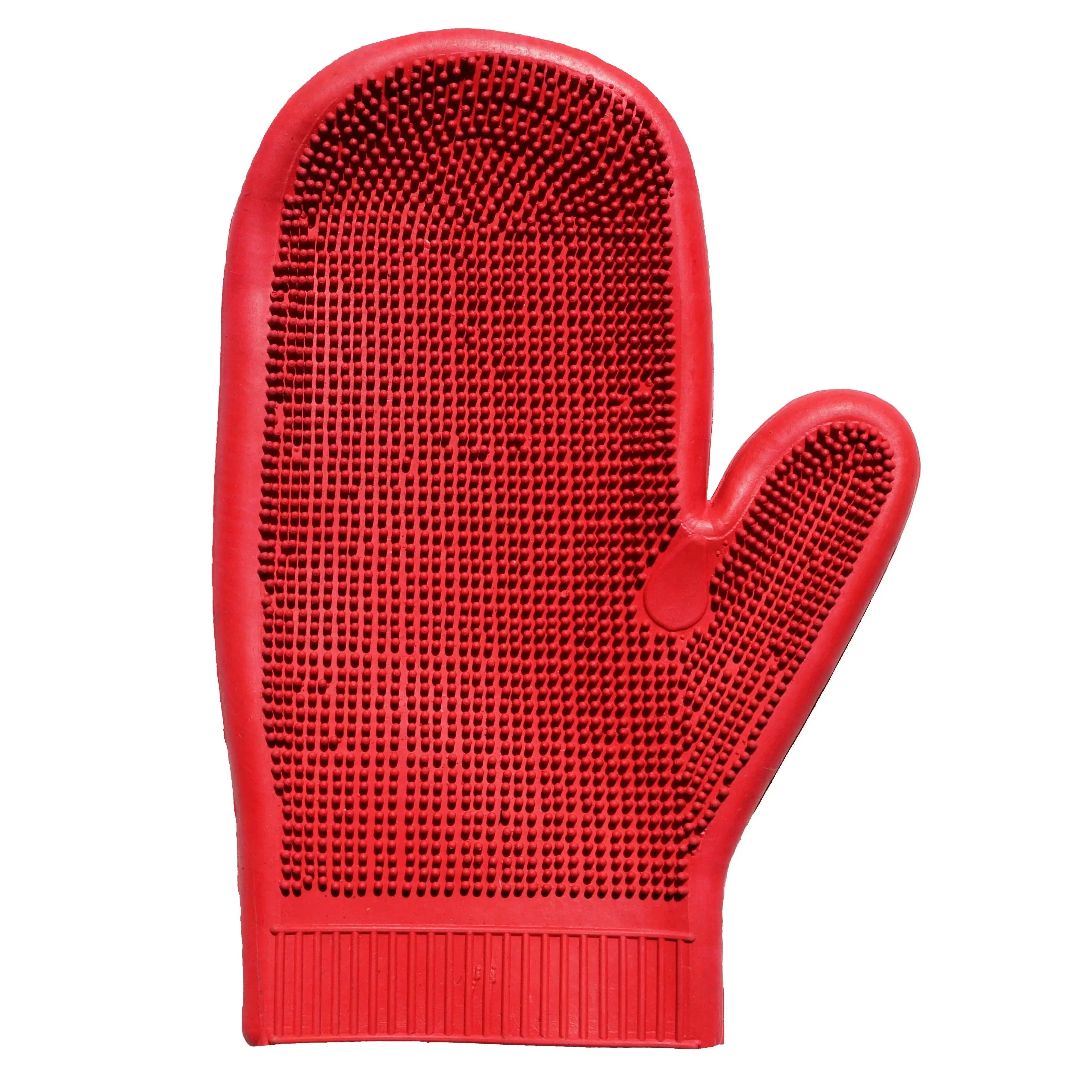 Massage Grooming Glove Red Horse