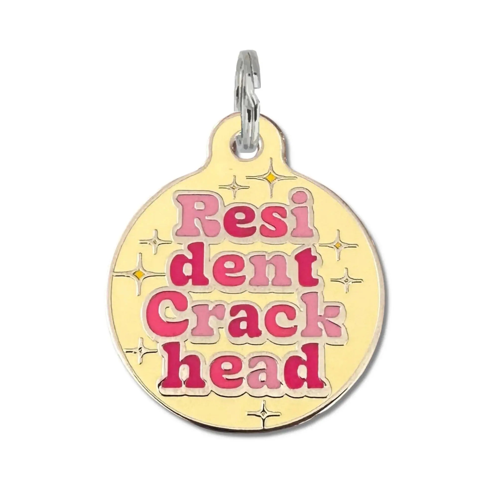 Dog ID Tag with Personalized QR Code - Resident Crackhead