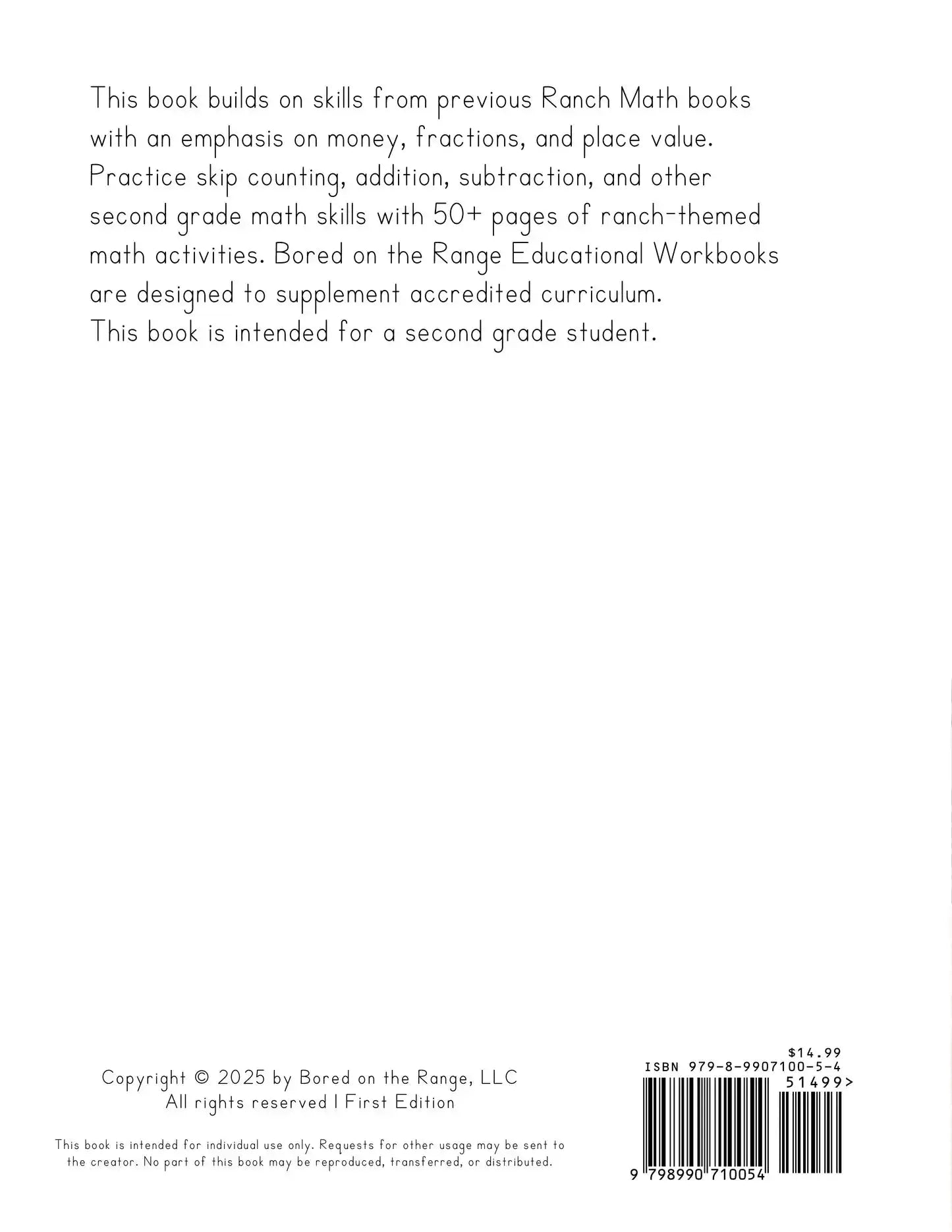 Ranch Math Grade 2: Money, Fractions, and Place Value Back