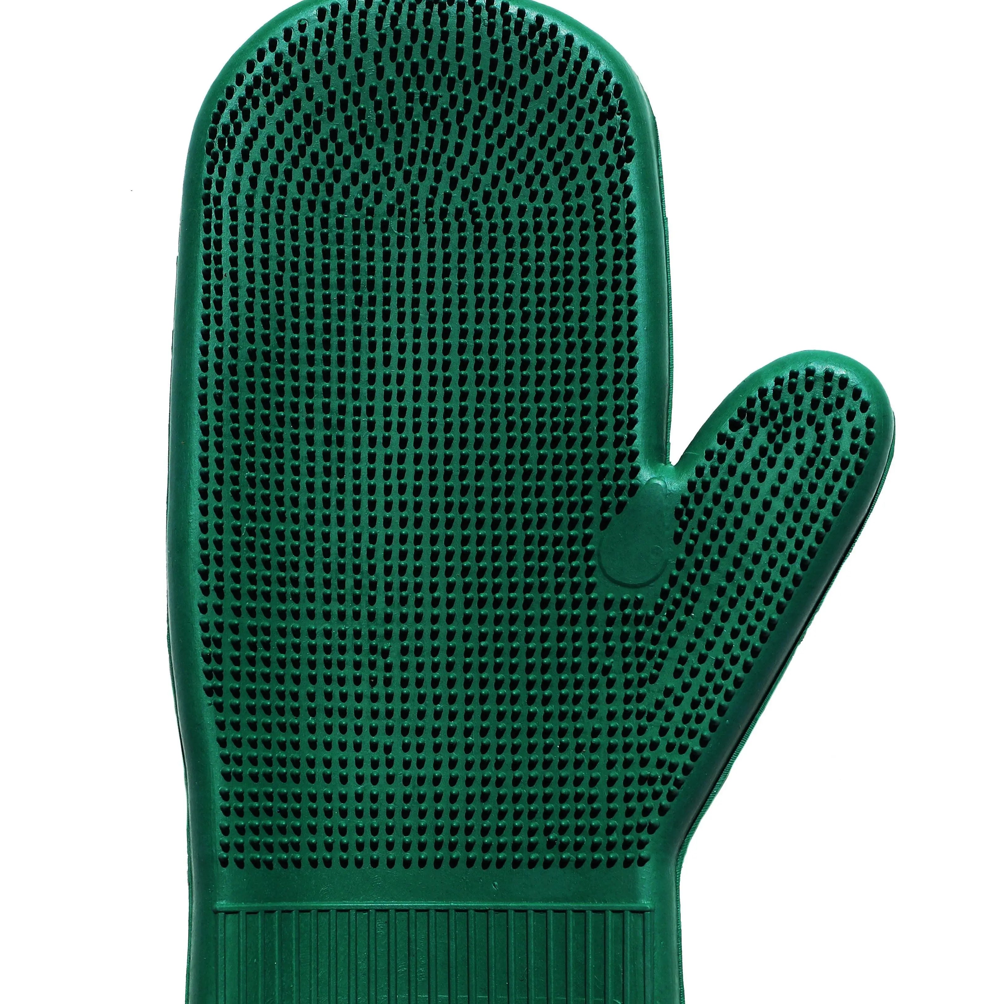 Massage Grooming Glove Dark Green Horse