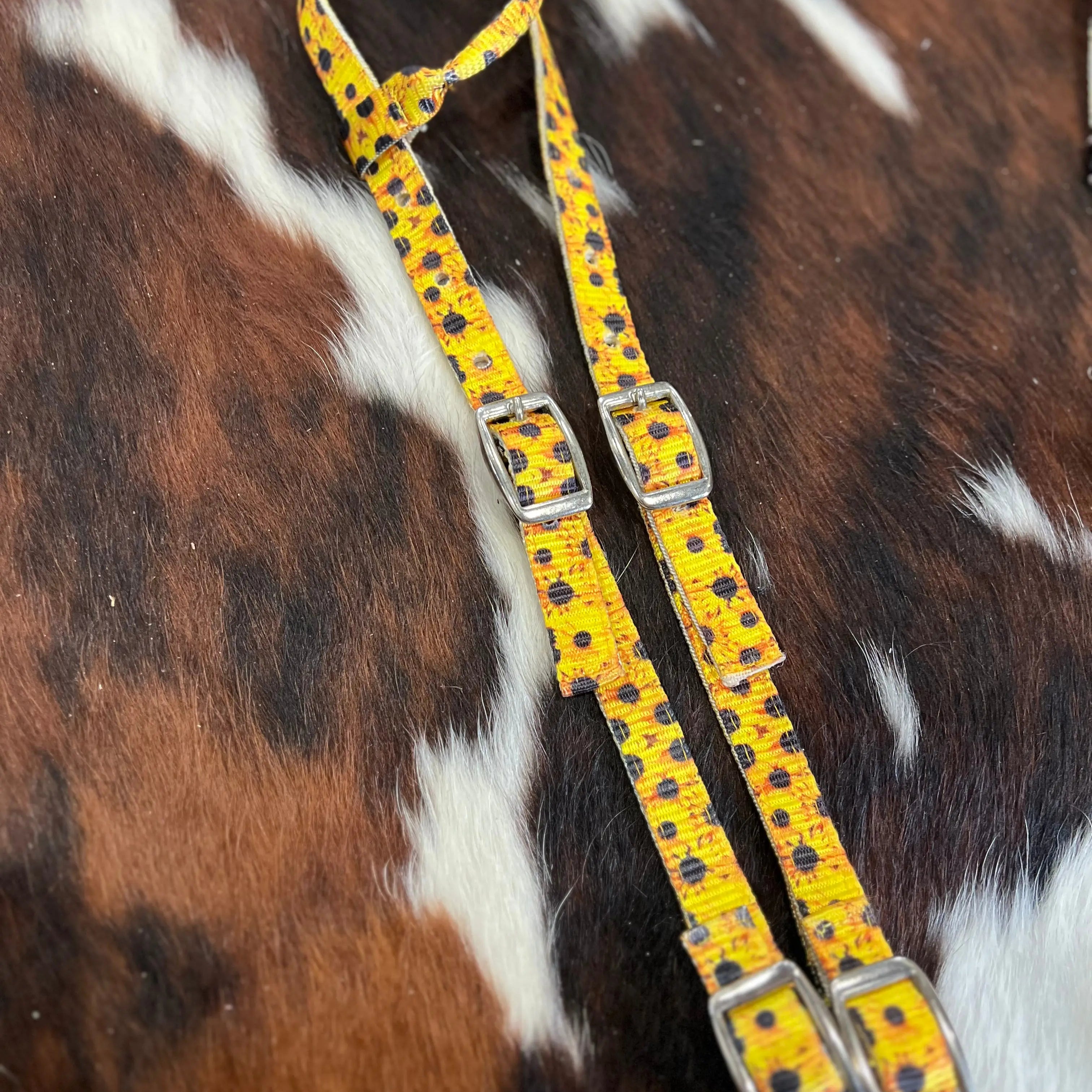 Sunflower Print Design Nylon One Ear Headstall Horse