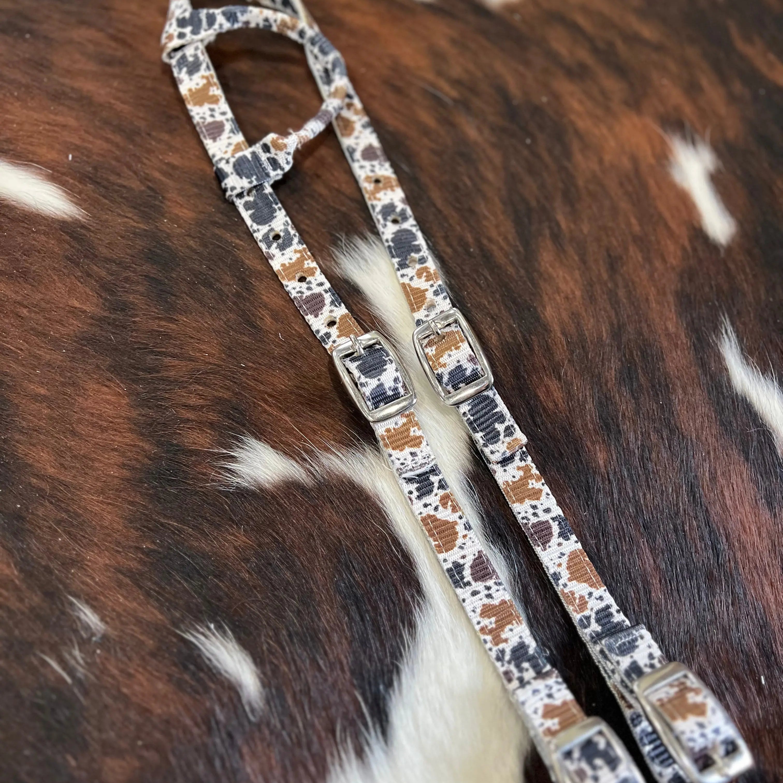 Cow Print Nylon One Ear Headstall Horse