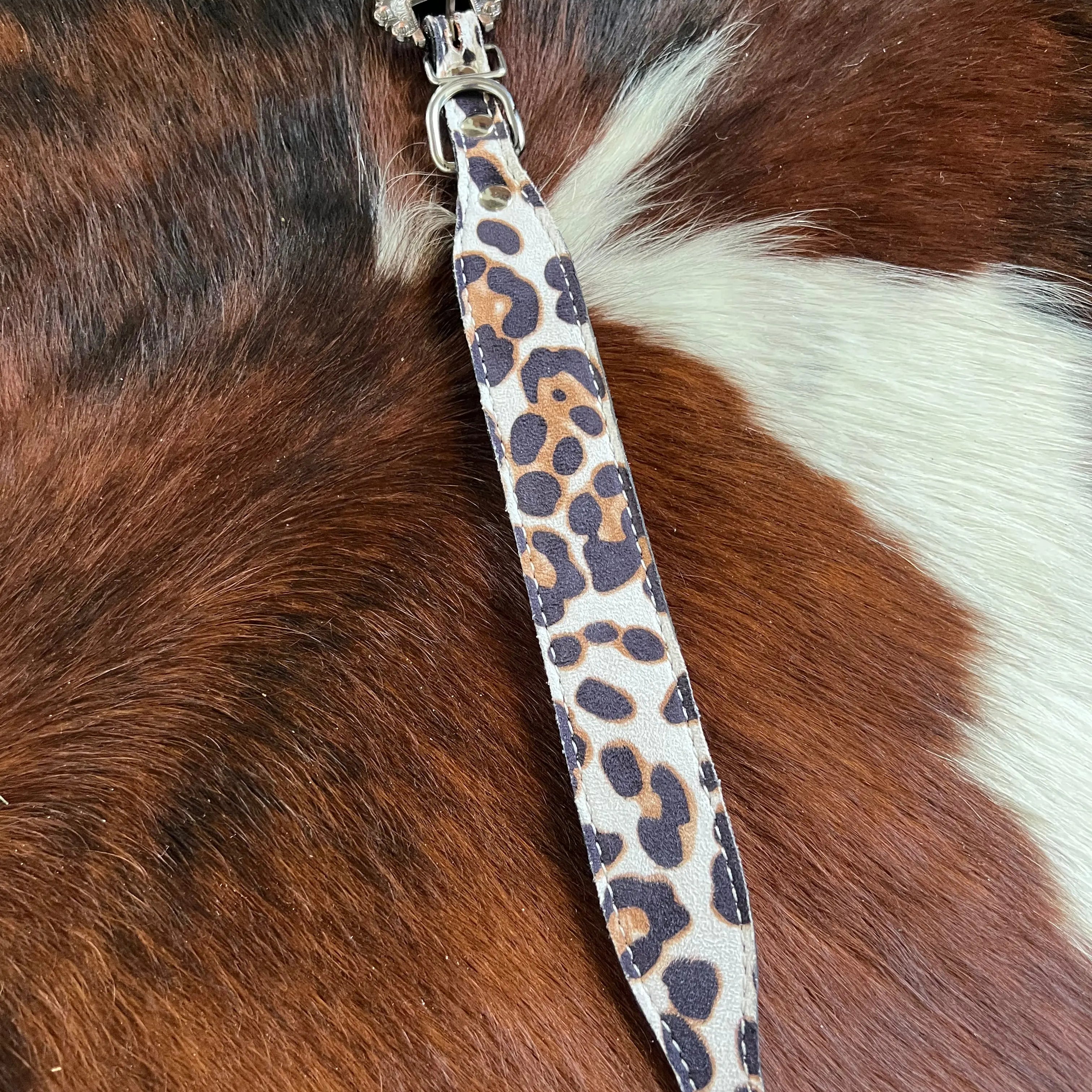 Leather Dog Collar Leopard Print Dog