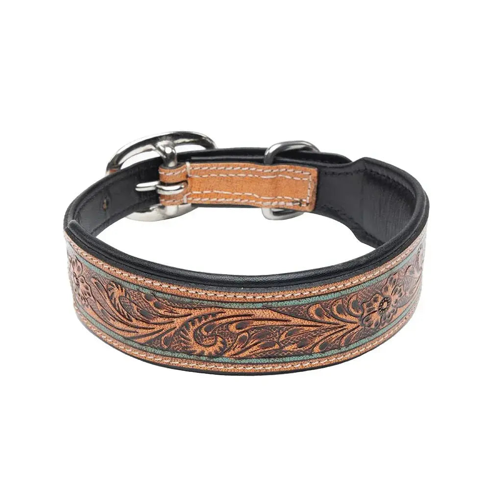 Trusted Amigo Hand-tooled Dog Collar Dog