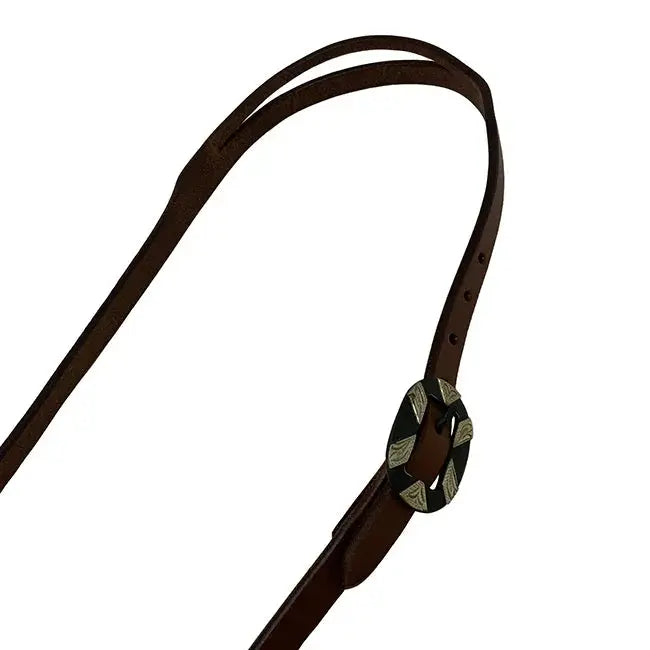 Oiled Harness Split Ear Headstall With Antique Silver Bar Buckle Horse