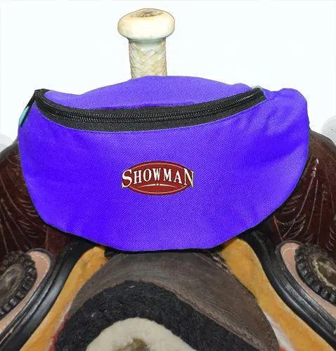 Showman ® Insulated Nylon Saddle Pouch Saddle Bag Blue Horse