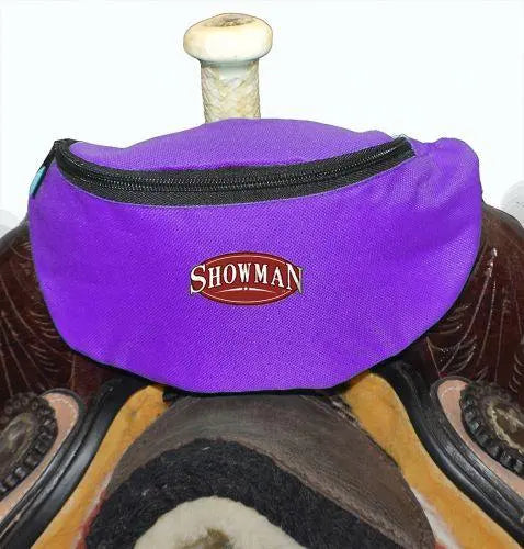 Showman ® Insulated Nylon Saddle Pouch Saddle Bag Purple Horse