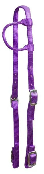 Premium Nylon One Ear Headstall Purple Horse