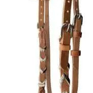 Argentina cow harness Leather browband headstall with hair on cowhide lacing. Horse