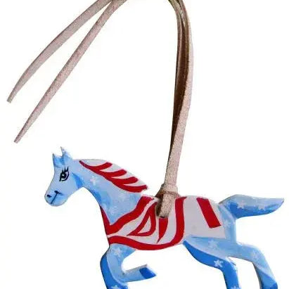 Red, White, and Blue Hand Painted Tie on Horse Horse