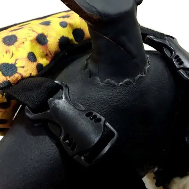 Sunflower Print Insulated Nylon Saddle Pouch Horse