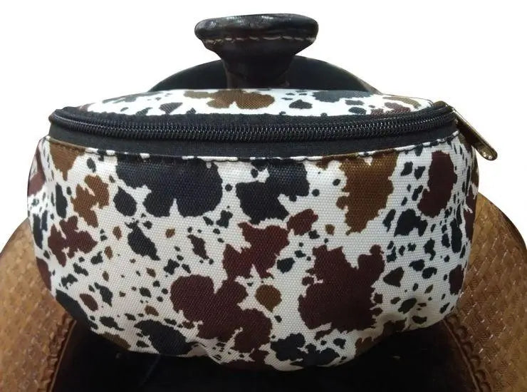 Cow Print Insulated Nylon Saddle Pouch Horse