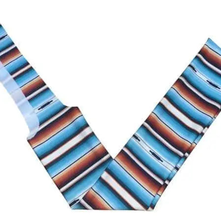 Teal Serape Southwest Lycra printed slip on tail bag