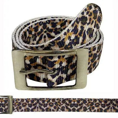 Leopard Nylon Belt with pre punched holes. Belts