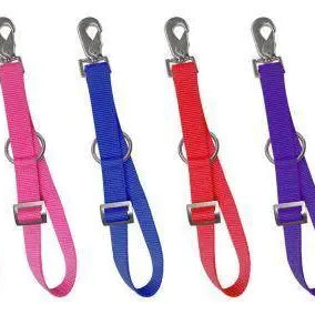 Six colorful adjustable bucket hanger leash straps in green, pink, blue, red, purple, black