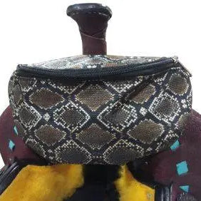 Python Print Insulated Nylon Saddle Pouch Horse