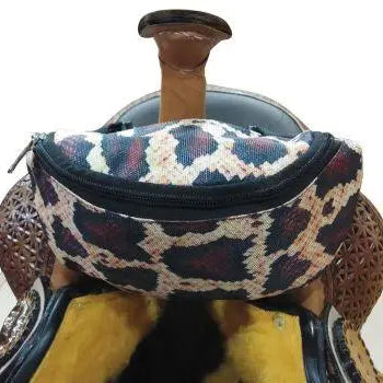 Snake Print Insulated Nylon Saddle Pouch Horse