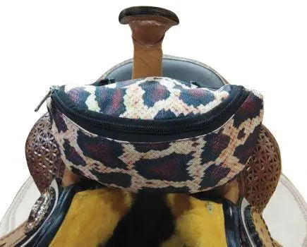 Snake Print Insulated Nylon Saddle Pouch Horse