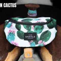 The Saddle Sack Morgan cactus fanny pack white base green cactus pink flowers
