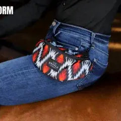 Saddle Sack red black geometric fanny pack front view