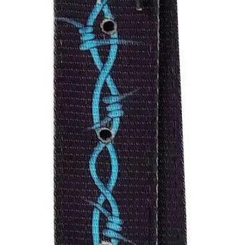 Premium Quality Black Nylon w/ Teal Barbwire Billet Horse