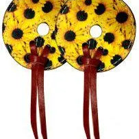 Leather bit guards with sunflower design. Horse Tack