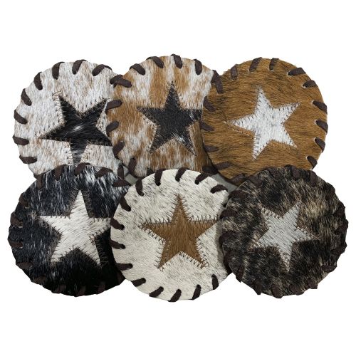Texas Star Cowhide Coaster - Sold Individually – KP Pet Supply