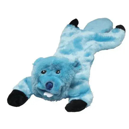 Stuffing Free Dog Toy with Squeaker - Pink, Green, and Gray, Red, Yellow Blue Beaver Dog