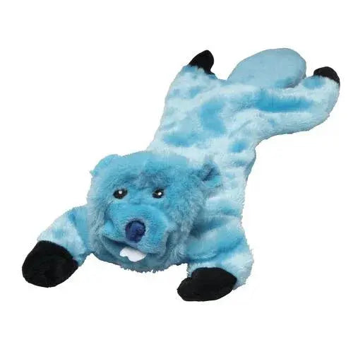 Stuffing Free Dog Toy with Squeaker - Pink, Green, and Gray, Red, Yellow Blue Beaver Dog