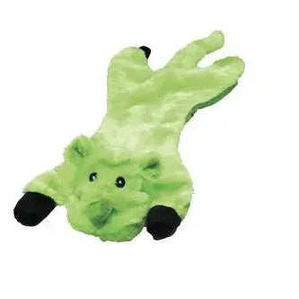Stuffing Free Dog Toy with Squeaker - Pink, Green, and Gray, Red, Yellow Green Rino Dog