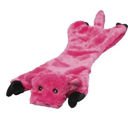 Stuffing Free Dog Toy with Squeaker - Pink, Green, and Gray, Red, Yellow Pink Pig Dog