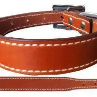 Genuine medium oil leather dog collar Dog