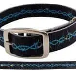 Black with Barbwire design nylon dog collar. Dog