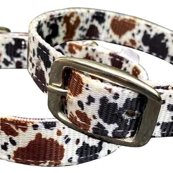 Cow print design nylon dog collar Dog