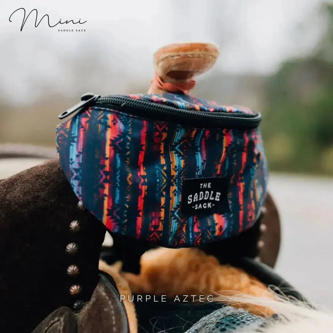 SADDLE SACK MINI Purple Aztec Horse