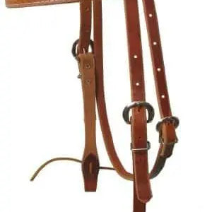 Browband harness leather headstall with ties. Made in USA. Horse