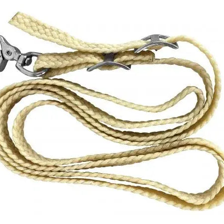3/4" x 8' Waxed Nylon Competition Reins. Made in USA
