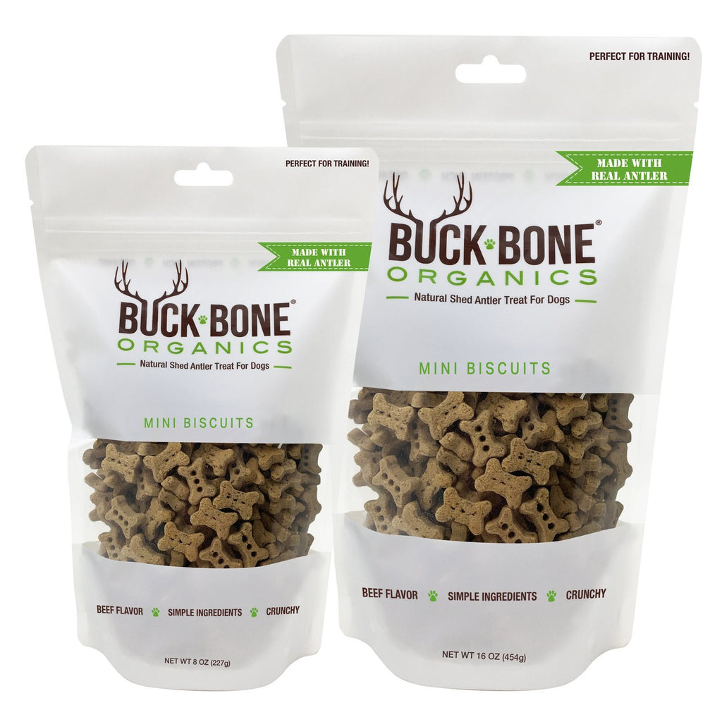 Buck Bone Organics Original Recipe Antler Dog Biscuit Mini - Perfect Training Size - KP Pet Supply