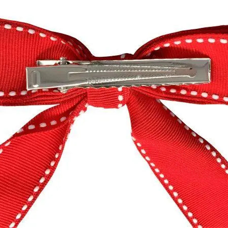 Red and White Stitched Christmas Bow Horse Tack