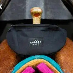 Black Saddle Sack bag with minimalist logo patch