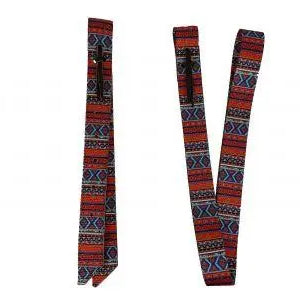 Premium Quality Red Aztec Print Nylon tie strap and Off Billet set Horse