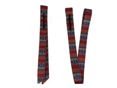 Premium Quality Red Aztec Print Nylon tie strap and Off Billet set Horse