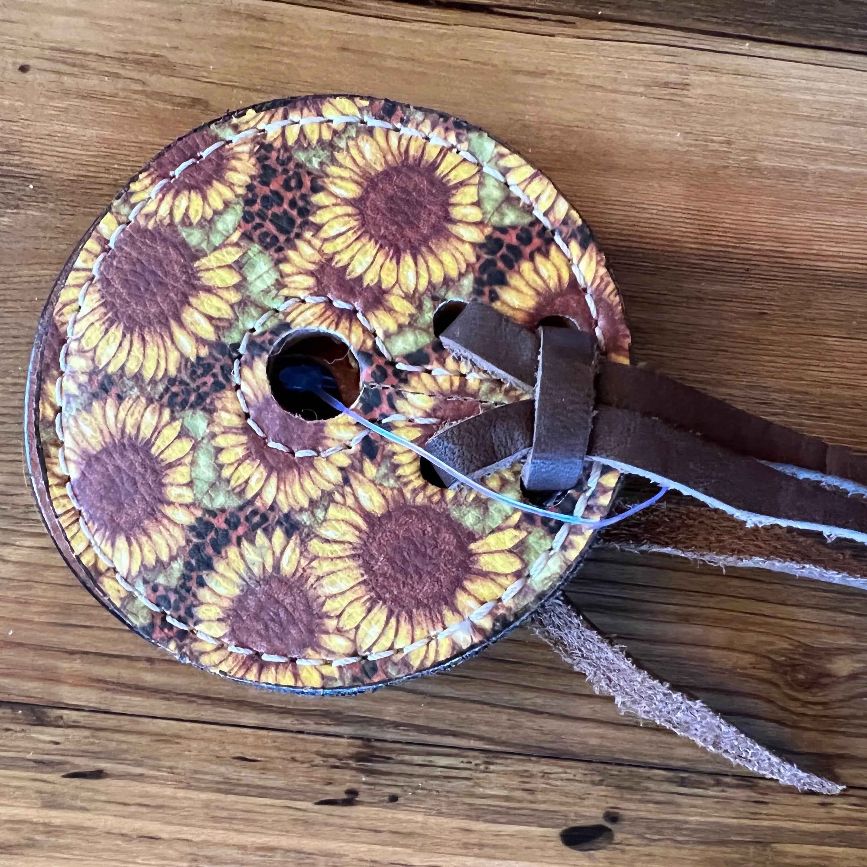 Sunflower Leopard Bit Guards Horse Tack