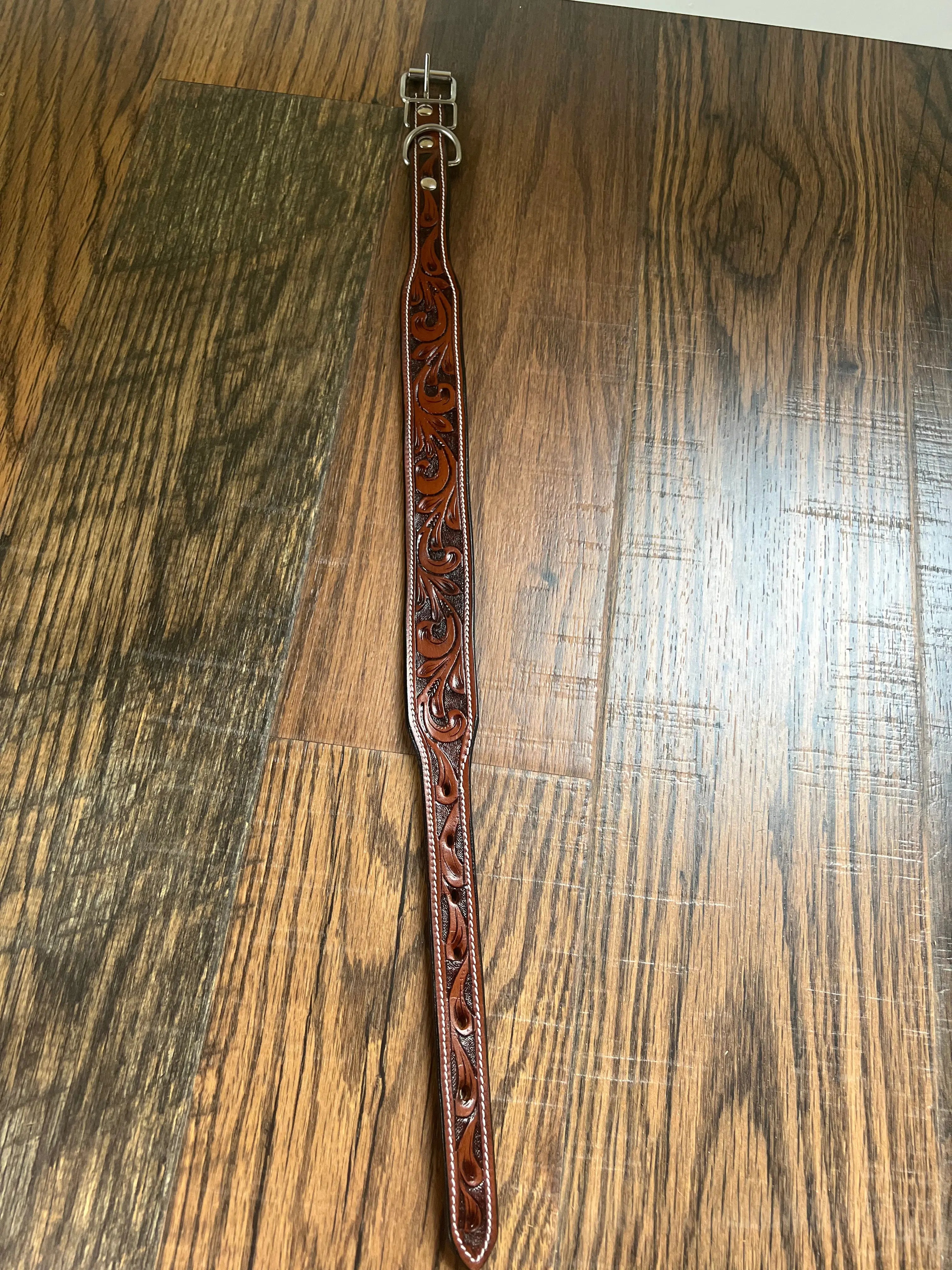 Leather Tooled Dog Collar Dog
