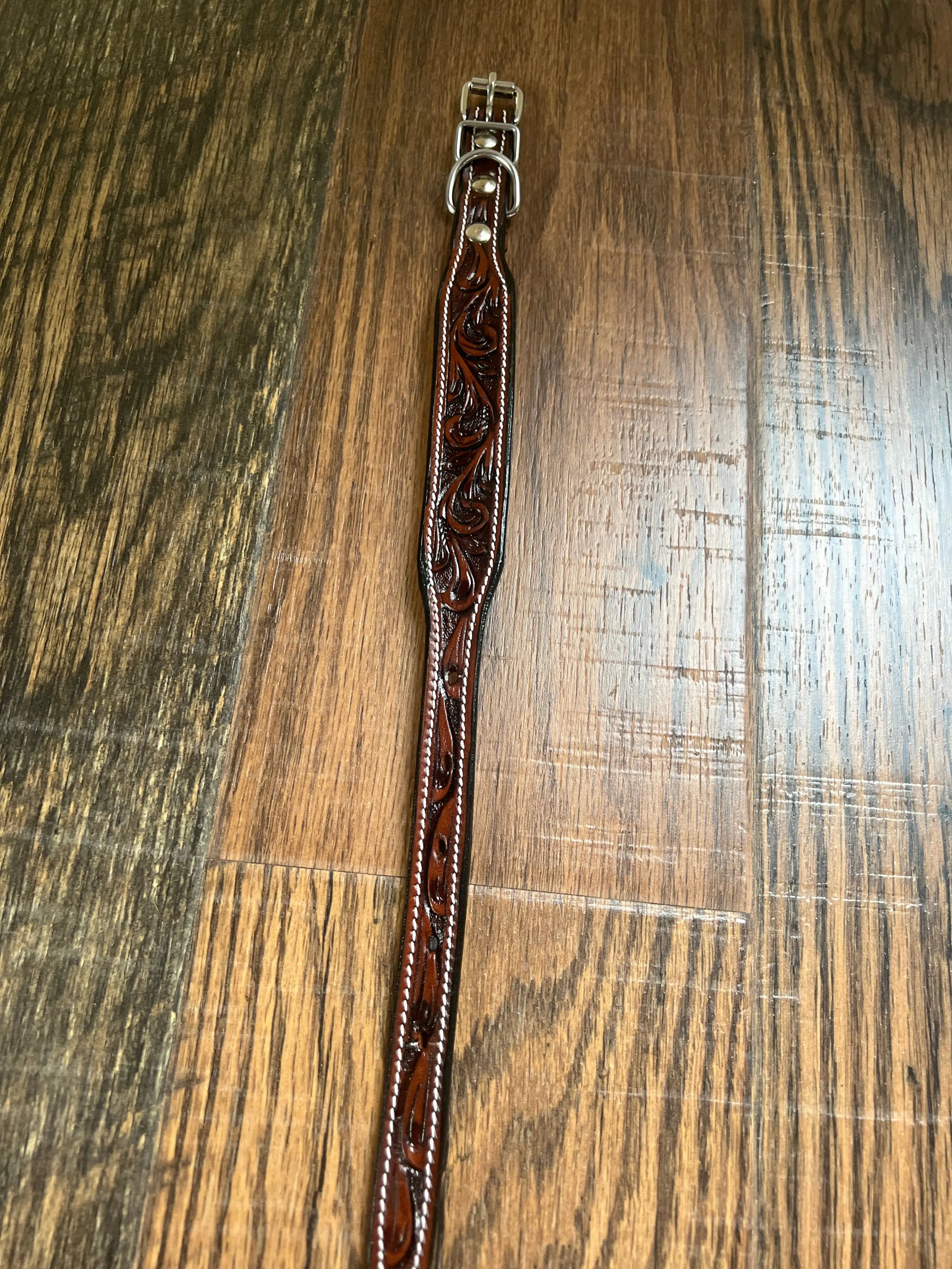 Leather Tooled Dog Collar Dog
