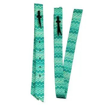 Teal Chevron Nylon tie strap and Off Billet set Horse