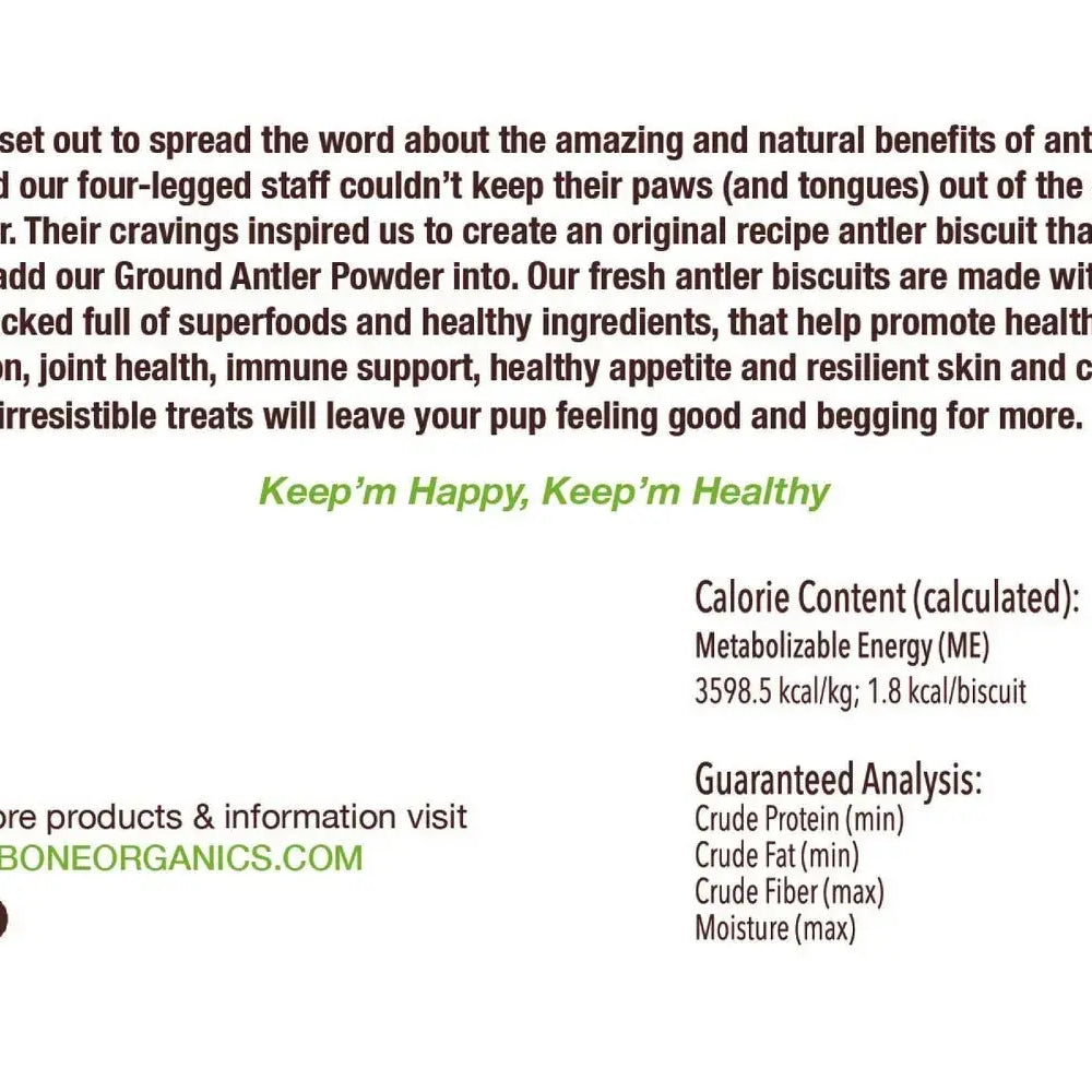 Buck Bone Organics Original Recipe Antler Dog Biscuit Mini - Perfect Training Size Dog